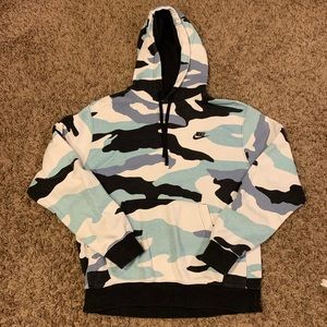 Nike Blue Camo Hoodie Mens M